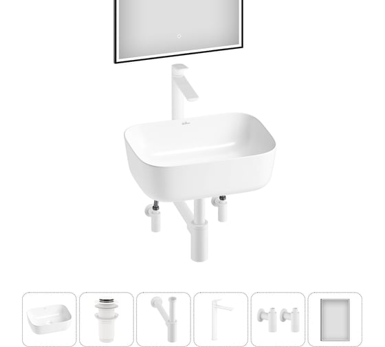 Набор Wellsee 6 в 1 Preen накладная раковина 40x30 см 20218280R 1