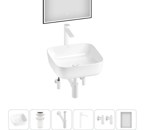 Набор Wellsee 6 в 1 Preen накладная раковина 39x39 см 20218266R 1