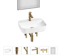 Набор Wellsee 6 в 1 Preen накладная раковина 50x40 см 20218335R