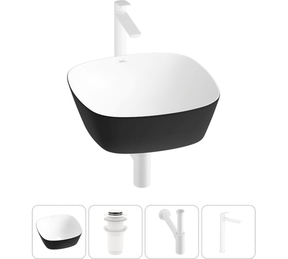 Набор Wellsee 4 в 1 Ground Breaking накладная раковина 40x40 см 20212181R 1