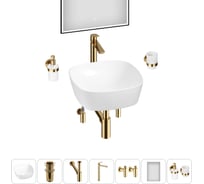 Набор Wellsee 7 в 1 Ground Breaking накладная раковина 40x40 см 20218591R