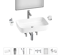 Набор Wellsee 7 в 1 Preen накладная раковина 60x42 см 20218309R