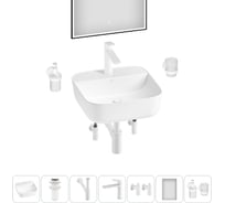 Набор Wellsee 7 в 1 Preen накладная раковина 40x40 см 20218326R