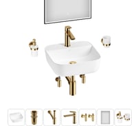 Набор Wellsee 7 в 1 Preen накладная раковина 40x40 см 20218325R