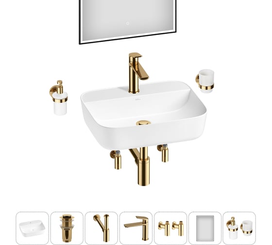 Набор Wellsee 7 в 1 Preen накладная раковина 50x40 см 20218339R 1