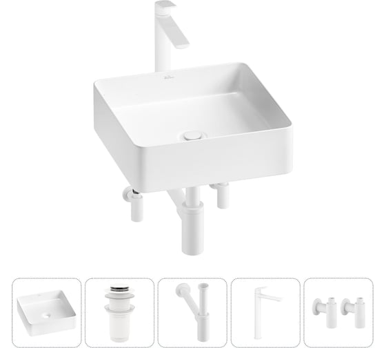 Акционный набор Wellsee 5 в FreeDom 2.0 накладная раковина 36x36 см 20214374R