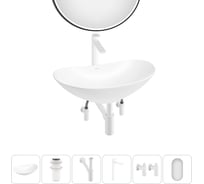 Акционный набор Wellsee 6 в Carefree Dove накладная раковина 43x28 см 20218350R