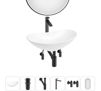 Акционный набор Wellsee 6 в Carefree Dove накладная раковина 60x36 см 20218376R