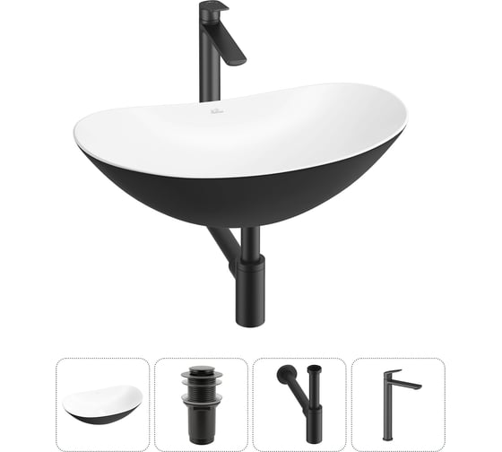 Акционный набор Wellsee 4 в Carefree Dove накладная раковина 60x36 см 20212328R