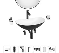 Акционный набор Wellsee 7 в Carefree Dove накладная раковина 60x36 см 20218387R