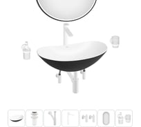 Акционный набор Wellsee 7 в Carefree Dove накладная раковина 60x36 см 20218388R