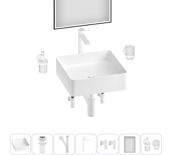 Акционный набор Wellsee 7 в FreeDom 2.0 накладная раковина 36x36 см 20217866R 1