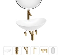 Акционный набор Wellsee 6 в Carefree Dove накладная раковина 60x36 см 20218377R