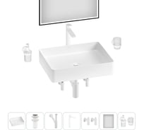 Акционный набор Wellsee 7 в FreeDom 2.0 накладная раковина 51x40 см 20217914R