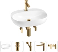 Набор Wellsee 5 в 1 Pro Line накладная/подвесная раковина 53x41 см 20212435R