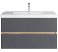 Тумба с раковиной RUVANN GLORY 100 + Гармония 100 в ванную подвесная Т.GLORY.П-100П-KIT-GAR