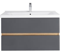 Тумба с раковиной RUVANN GLORY 100 + Миранда 100 в ванную подвесная Т.GLORY.П-100П-KIT-MIR