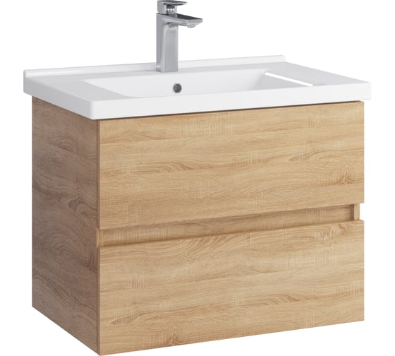Тумба с раковиной RUVANN GUSTO 70 + Миранда 70 в ванную подвесная Т.GUSTO.П-70П-KIT-MIR