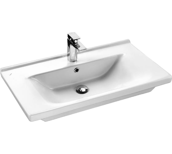 Тумба с раковиной RUVANN GUSTO 80 + Миранда 80 в ванную подвесная Т.GUSTO.П-80П-KIT-MIR
