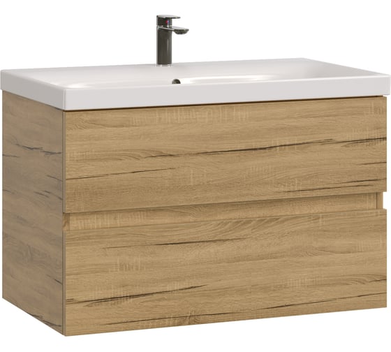 Тумба с раковиной RUVANN DREVA 80 + Moduo 80 в ванную подвесная Т.DREVA.Д-80П-KIT-MOD