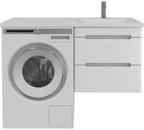 Тумба с раковиной RUVANN DUET 60 + Даллас 120 правый в ванную подвесная Т.DUET.П-60П-KIT-DAL120P