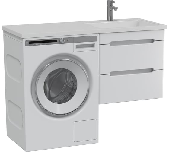 Тумба с раковиной RUVANN DUET 60 + Даллас 120 правый в ванную подвесная Т.DUET.П-60П-KIT-DAL120P
