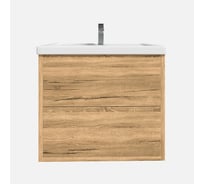 Тумба с раковиной RUVANN RINNI 50 + Фостер 50 в ванную подвесная Дуб вотан Т.RINNI.ДВ-50П-KIT-FOS