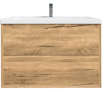 Тумба с раковиной RUVANN RINNI 70 + Миранда 70 в ванную подвесная Дуб вотан Т.RINNI.ДВ-70П-KIT-MIR