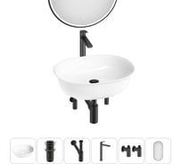 Набор Wellsee 6 в 1 Brillant iCon накладная раковина 50x40 см 20218724R