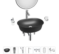 Набор Wellsee 7 в 1 Brillant iCon накладная раковина 50x40 см 20218734R
