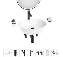 Набор Wellsee 7 в 1 Brillant iCon накладная раковина 50x40 см 20218728R