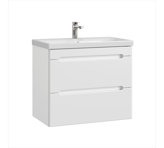 Тумба с раковиной RUVANN BRAVA 80 + Moduo 80 в ванную подвесная Т.BRAVA.П-80П-KIT-MOD