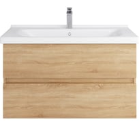 Тумба с раковиной RUVANN GUSTO 100 + Миранда 100 в ванную подвесная Т.GUSTO.П-100П-KIT-MIR