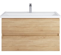 Тумба с раковиной RUVANN GUSTO 100 + Фостер 100 в ванную подвесная Т.GUSTO.П-100П-KIT-FOS