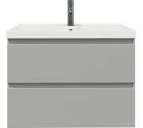Тумба с раковиной RUVANN STELLO 80 + Фест 80 в ванную подвесная, грей Т.STELLO-GR.П-80П-KIT-FES