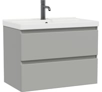 Тумба с раковиной RUVANN STELLO 80 + Фест 80 в ванную подвесная, грей Т.STELLO-GR.П-80П-KIT-FES