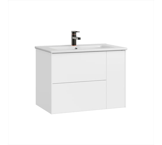 Тумба с раковиной RUVANN PINETA 80 + Квадро 75 в ванную подвесная Т.PINETA.Э-80П-KIT-KVA