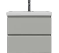 Тумба с раковиной RUVANN STELLO 50 + Фостер 50 в ванную подвесная, грей Т.STELLO-GR.П-50П-KIT-FOS