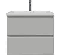 Тумба с раковиной RUVANN STELLO 50 + Como 50 в ванную подвесная, грей Т.STELLO-GR.П-50П-KIT-COM