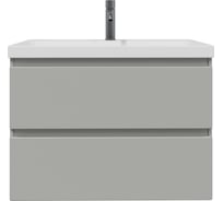Тумба с раковиной RUVANN STELLO 80 + Moduo 80 в ванную подвесная, грей Т.STELLO-GR.П-80П-KIT-MOD