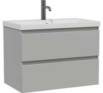Тумба с раковиной RUVANN STELLO 80 + Moduo 80 в ванную подвесная, грей Т.STELLO-GR.П-80П-KIT-MOD