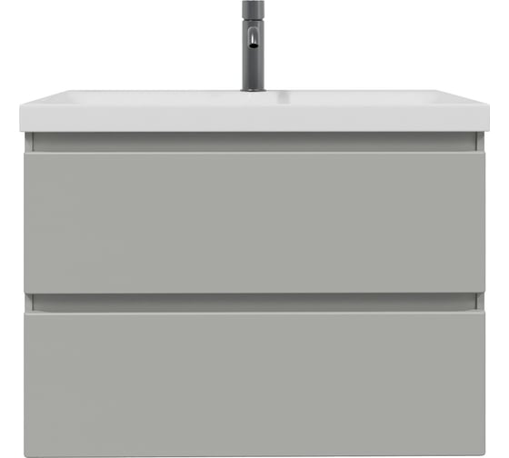 Тумба с раковиной RUVANN STELLO 80 + Moduo 80 в ванную подвесная, грей Т.STELLO-GR.П-80П-KIT-MOD 1