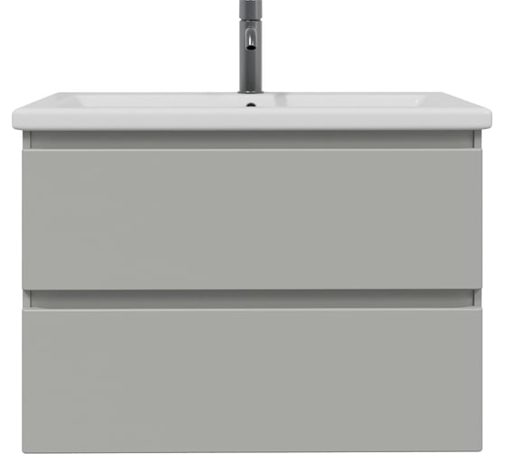 Тумба с раковиной RUVANN STELLO 80 + Como 80 в ванную подвесная, грей Т.STELLO-GR.П-80П-KIT-COM 1