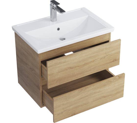 Тумба с раковиной RUVANN GUSTO 70 + Фостер 70 в ванную подвесная Т.GUSTO.П-70П-KIT-FOS