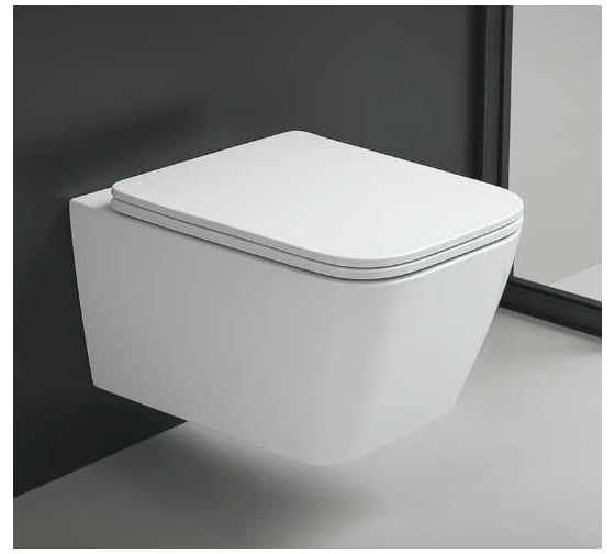 Унитаз подвесной Tokito TATSUMAKI SQUARE 4.0 Торнадо, безободковый, с микролифтом TOK-TATSUMAKI-4-0SQ