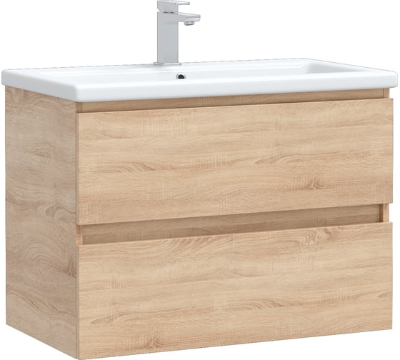 Тумба с раковиной RUVANN GUSTO 70 + Como 70 в ванную подвесная Т.GUSTO.П-70П-KIT-COM