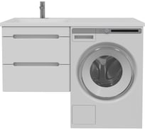 Тумба с раковиной RUVANN DUET 60 + Даллас 120 левый в ванную подвесная Т.DUET.П-60П-KIT-DAL120L