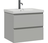 Тумба с раковиной RUVANN STELLO 50 + Moduo 50 в ванную подвесная, грей Т.STELLO-GR.П-50П-KIT-MOD
