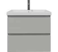 Тумба с раковиной RUVANN STELLO 60 + Moduo 60 в ванную подвесная, грей Т.STELLO-GR.П-60П-KIT-MOD