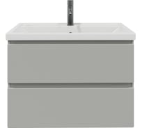Тумба с раковиной RUVANN STELLO 70 + Фостер 70 в ванную подвесная, грей Т.STELLO-GR.П-70П-KIT-FOS